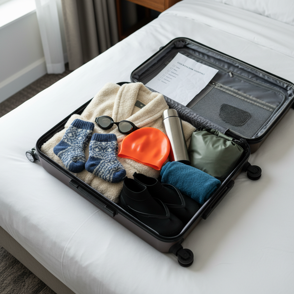 Traveler packing checklist for a polar plunge cold adventure
