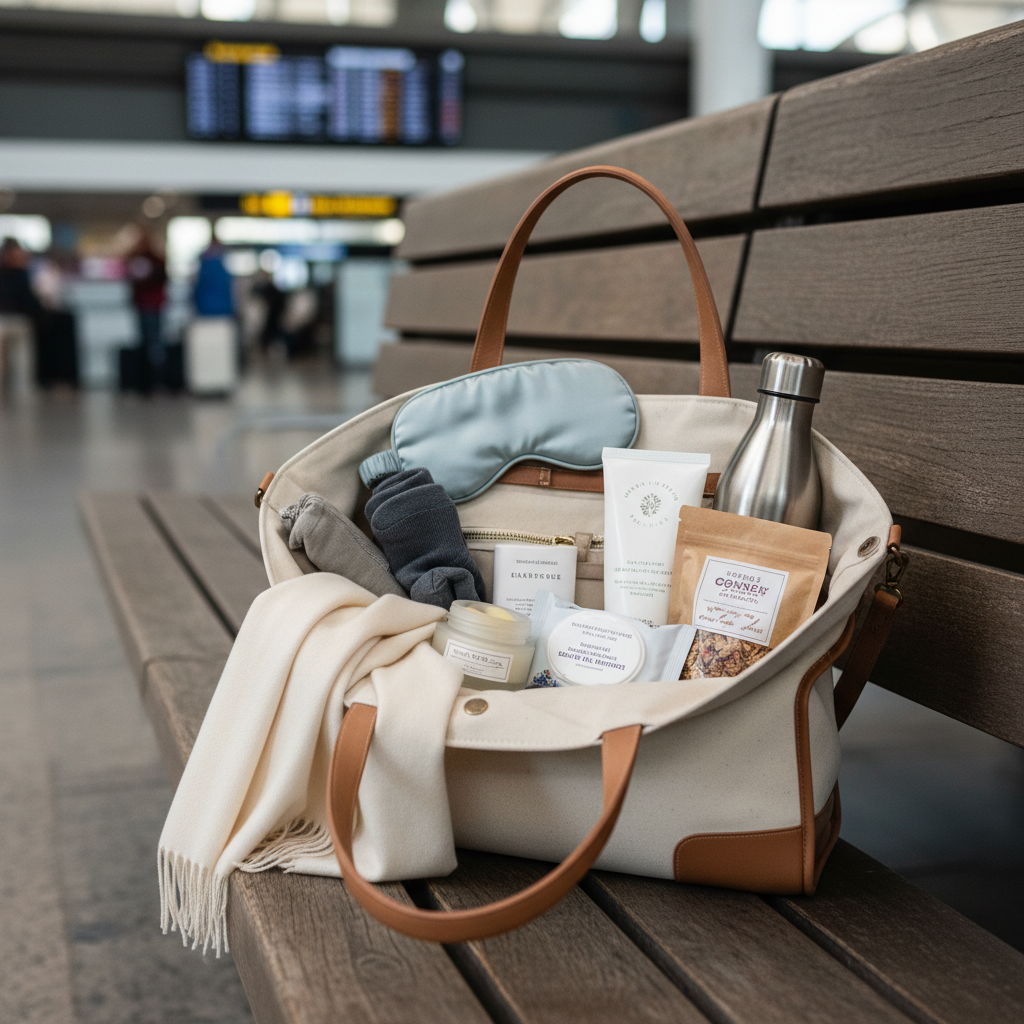 Comfort travel essentials in a personal item bag for long trips