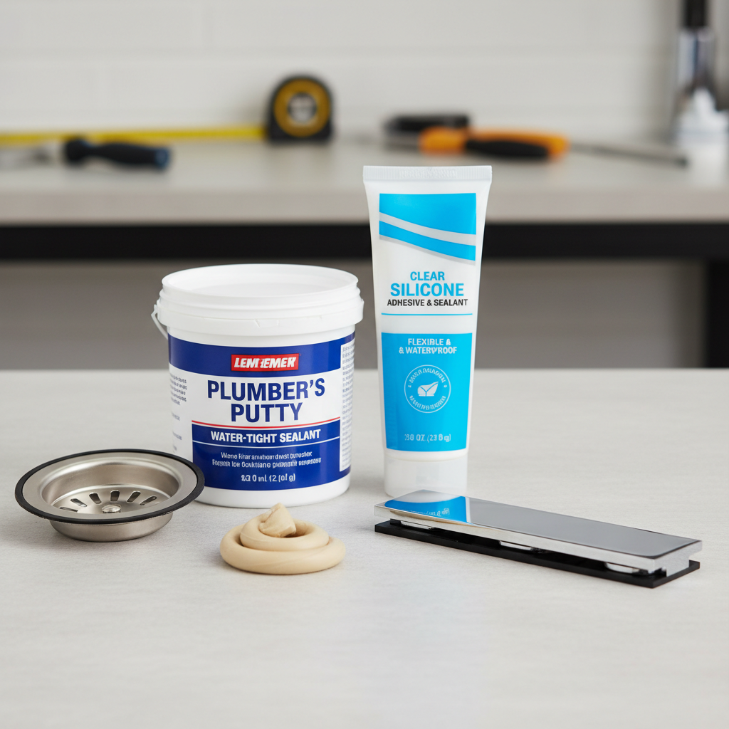 Comparison of plumber putty and silicone sealant for faucet and sink sealing