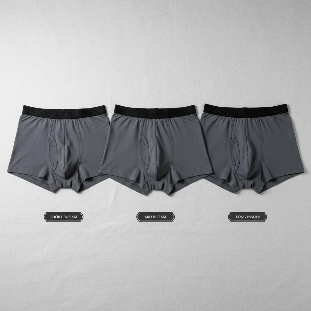 Boxer brief inseam length comparison short vs mid vs long