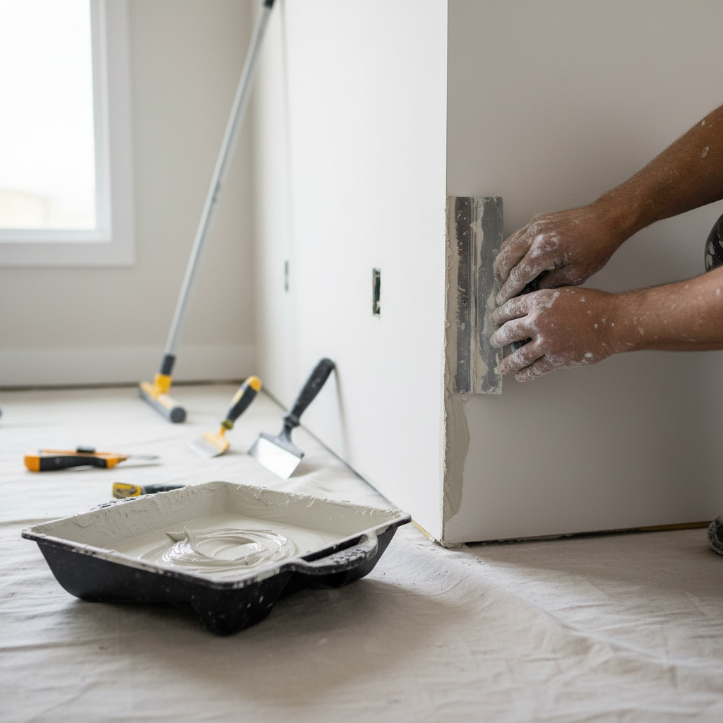 Drywall finishing outside corner using a corner bead tool