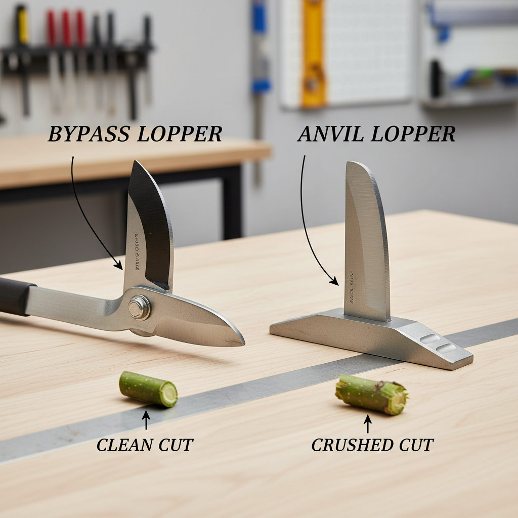 Bypass vs anvil lopper blade comparison for tree pruning