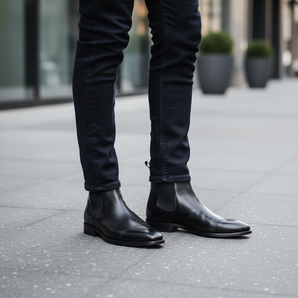 Men Leather Chelsea Boots Sleek Look