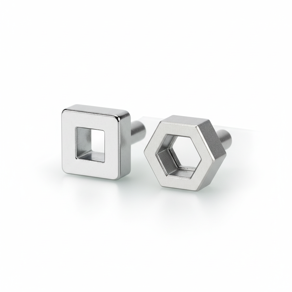 Comparison of square and pentagon meter key ends for utility shutoff valves