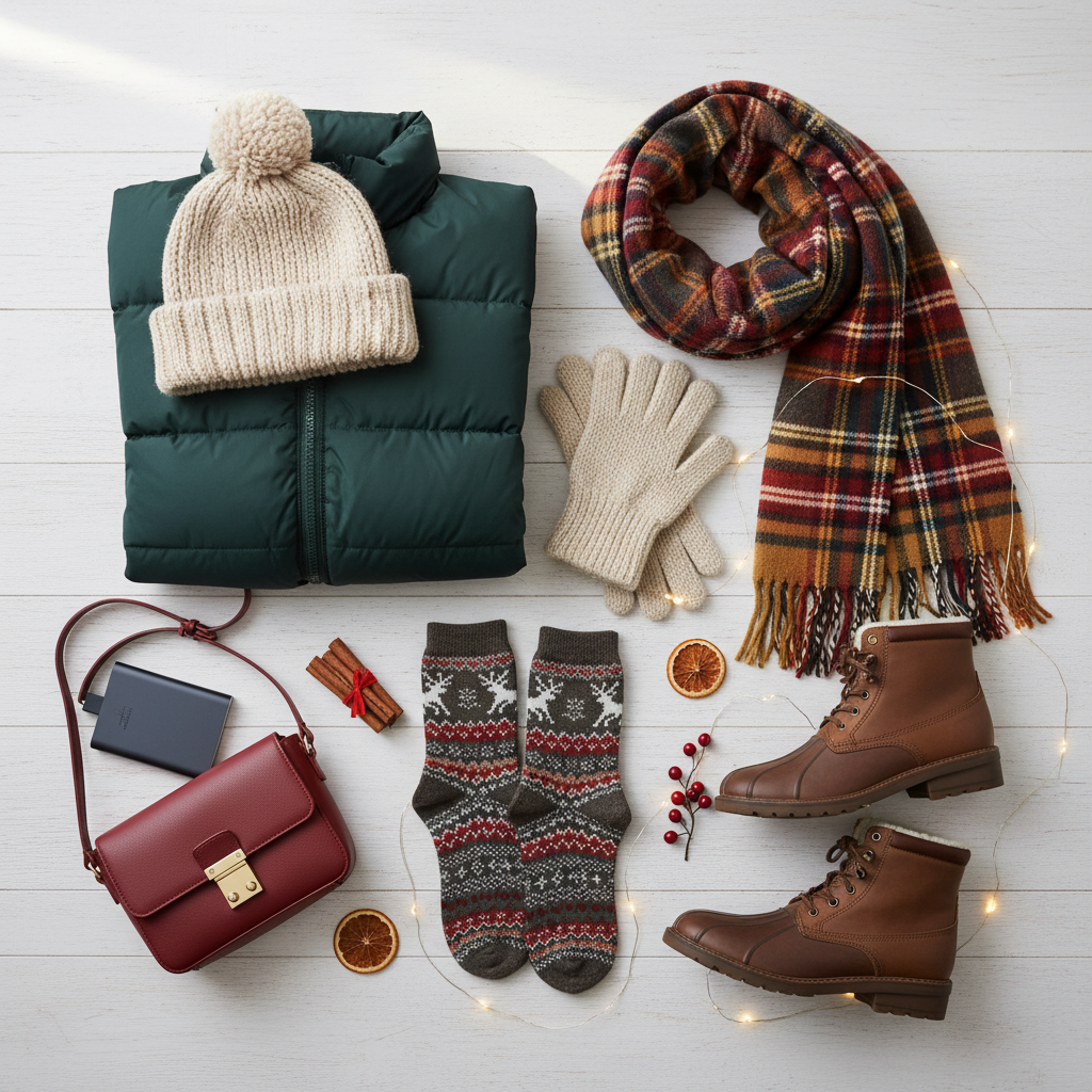 Winter packing essentials for a Christmas market trip