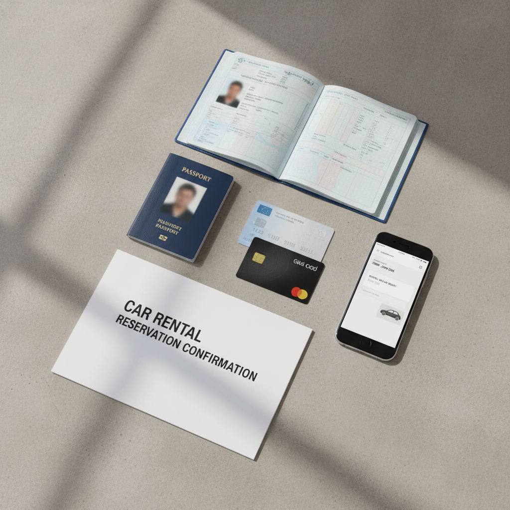 Checklist of rental car documents for international travel