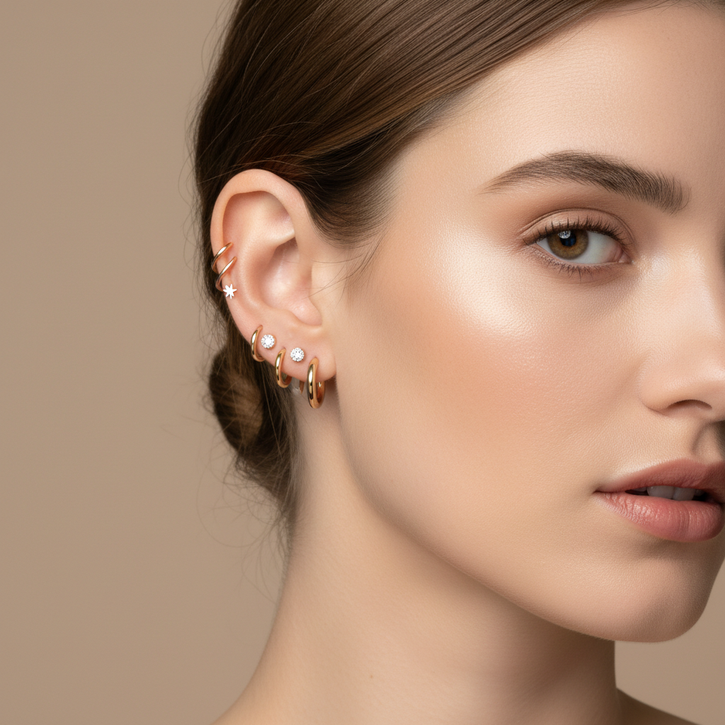 Minimalist dainty earrings and small hoops styled for 2026
