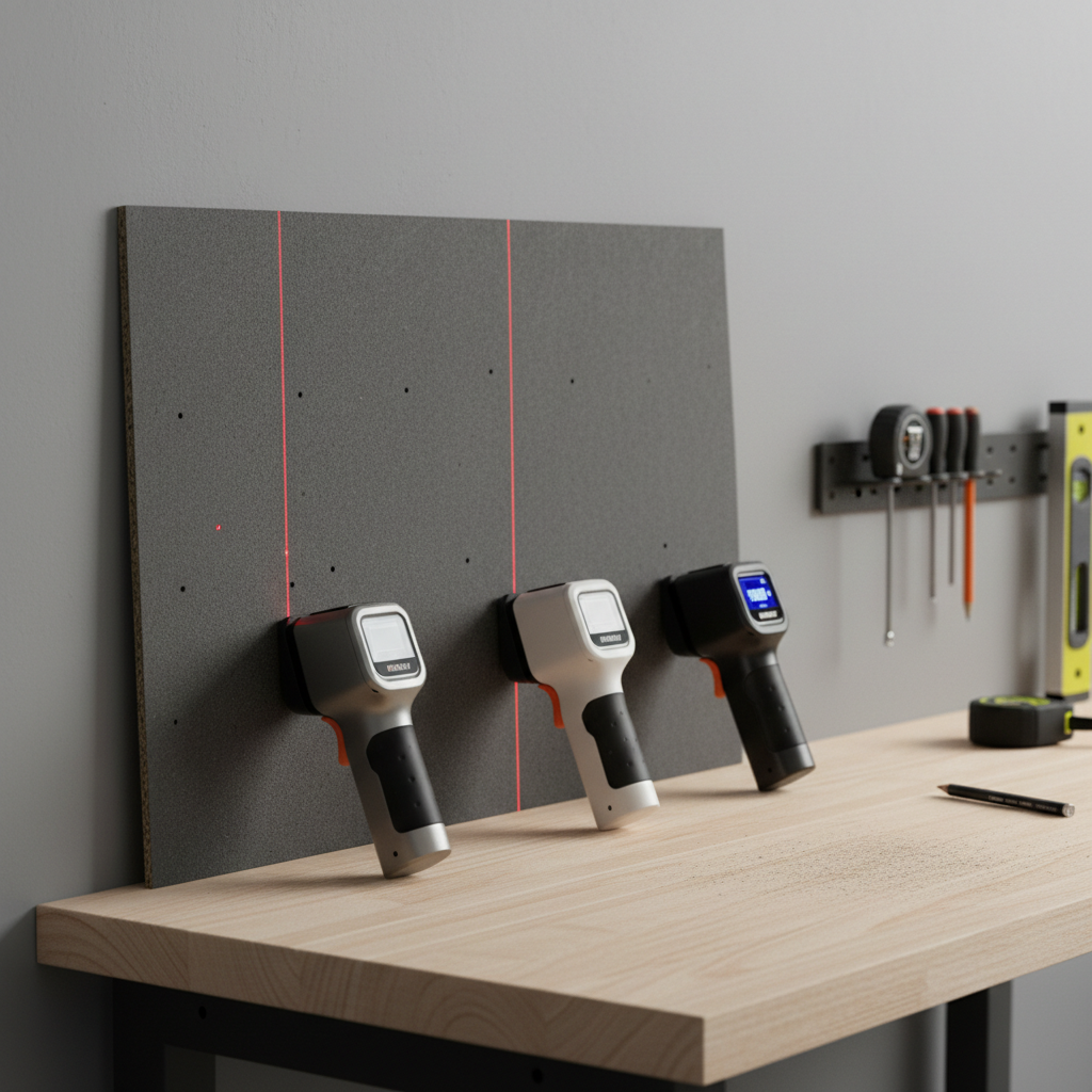 Comparison table of stud finder with laser mark features for accurate drilling