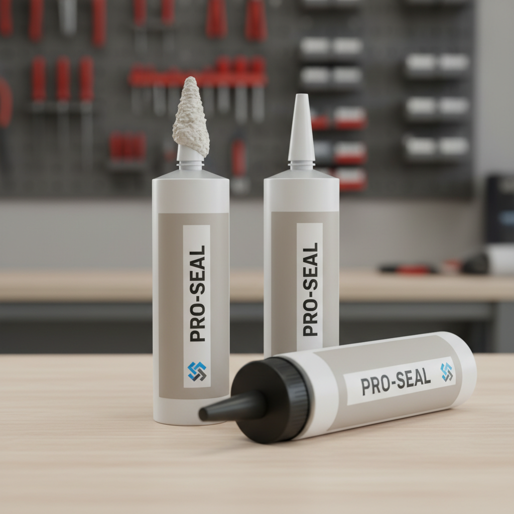 Silicone sealant tube with clogged nozzle vs capped nozzle on workbench