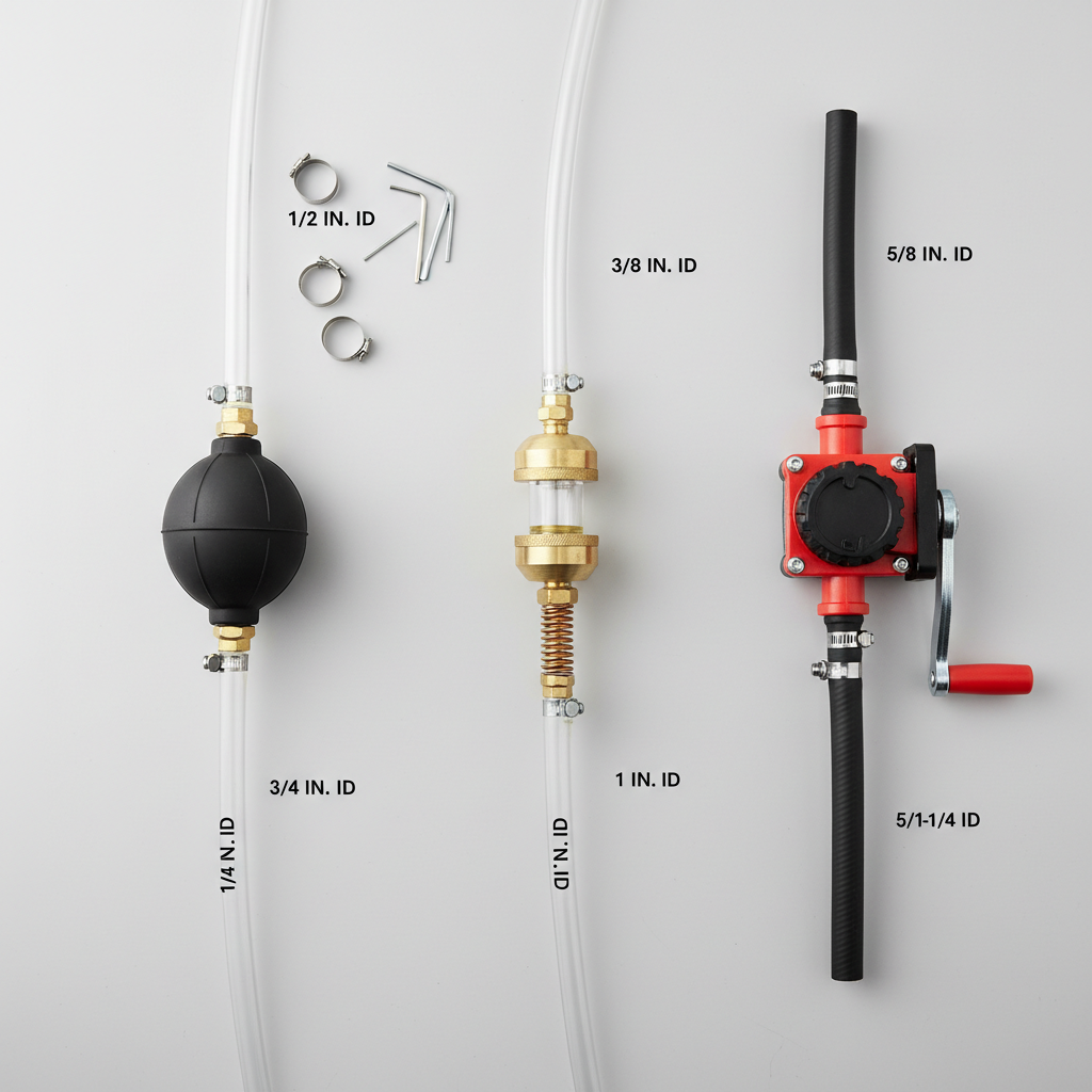 Comparison of siphon pump types and hose features for liquid transfer