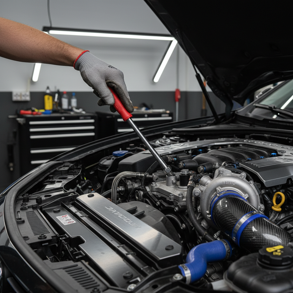 Using a magnetic telescoping pickup rod safely in an automotive engine bay