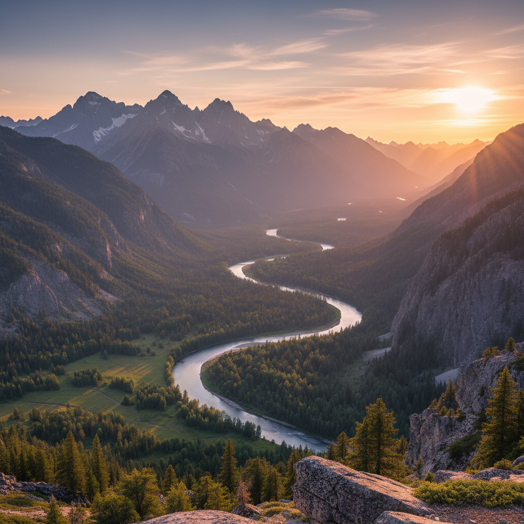 Scenic mountain overlook at golden hour for nature-focused travel