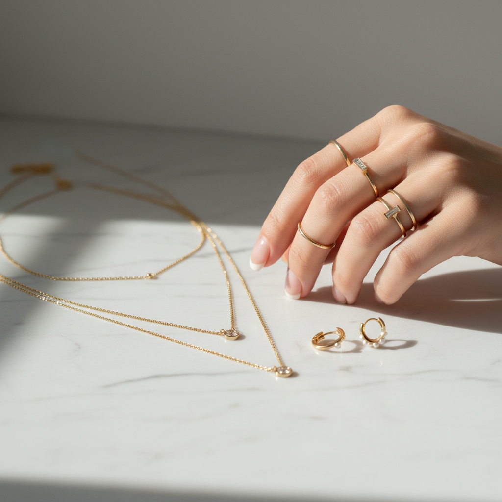 Dainty jewelry fashion 2026 layered necklaces and thin gold rings