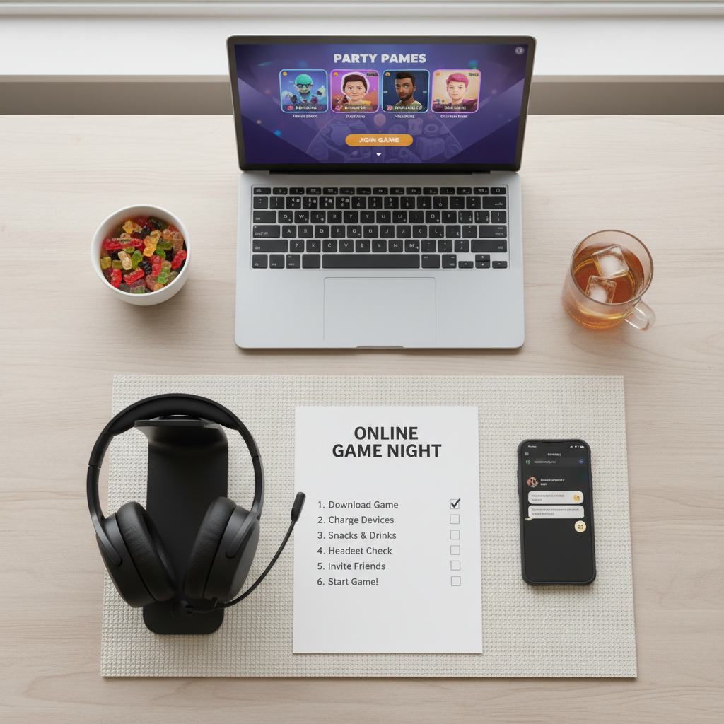 Simple checklist for hosting an online multiplayer party game night
