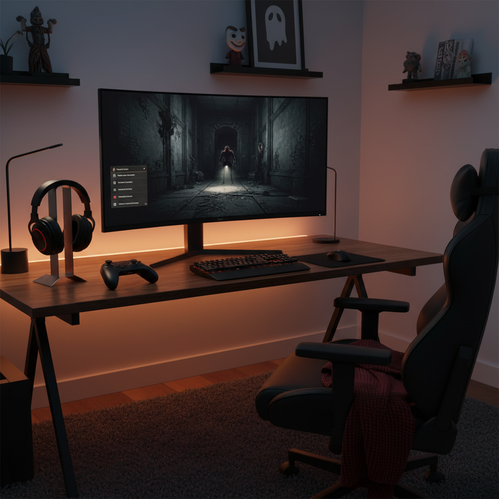 Player setup tips for survival horror: headphones, dark room lighting, accessibility settings