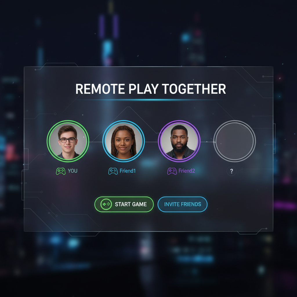 Remote Play Together controller assignment overlay for multiple players