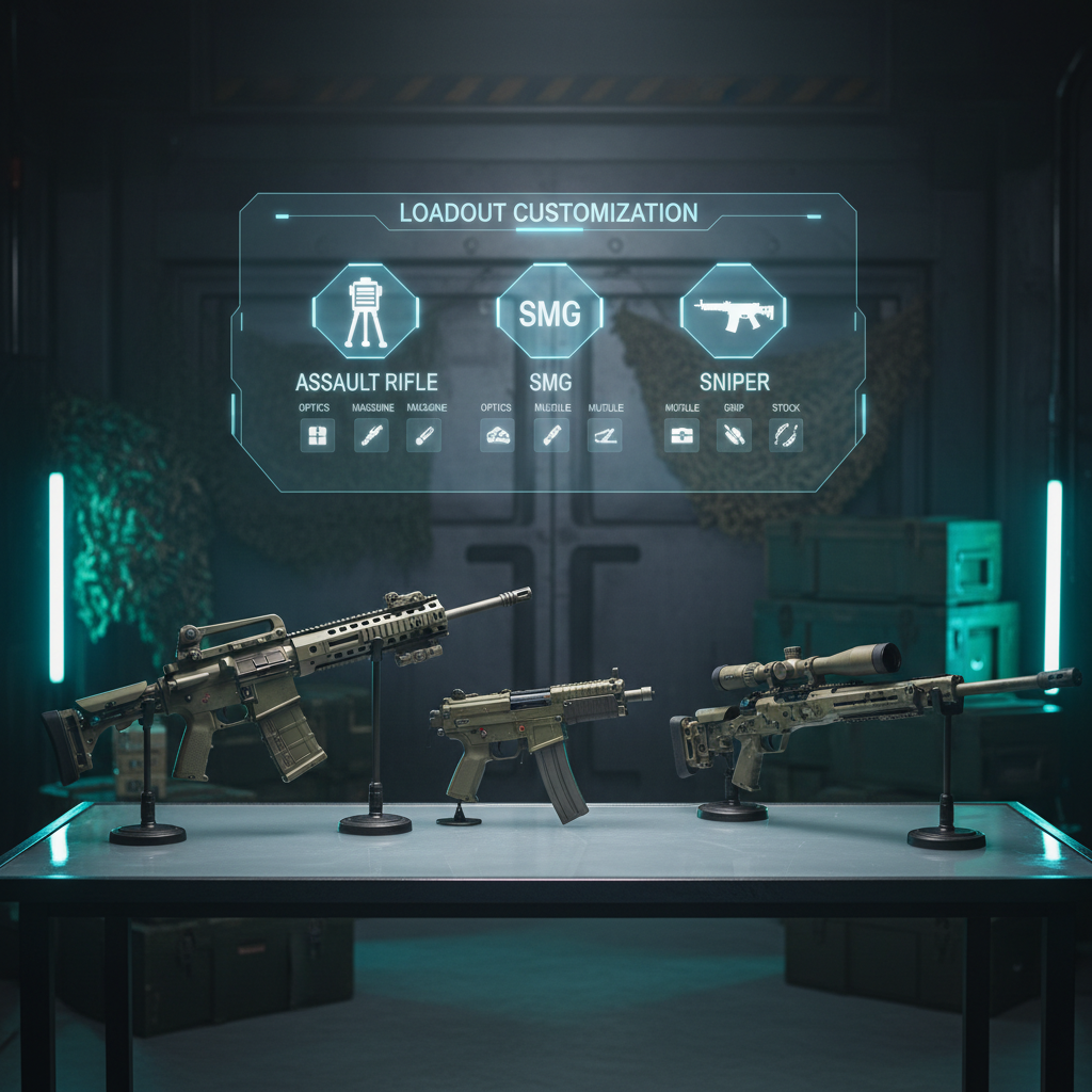 Warzone 3 loadout bench with AR SMG sniper builds