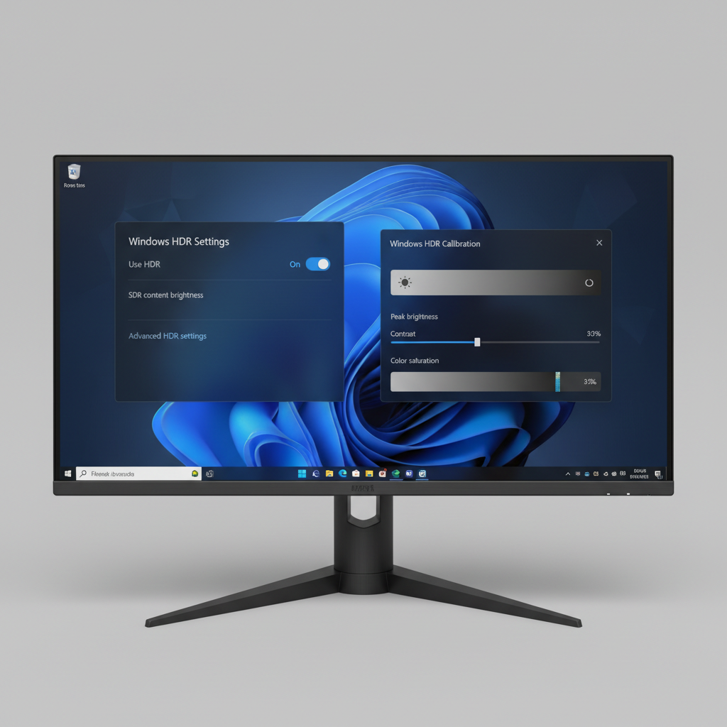 Windows HDR calibration on a gaming PC display