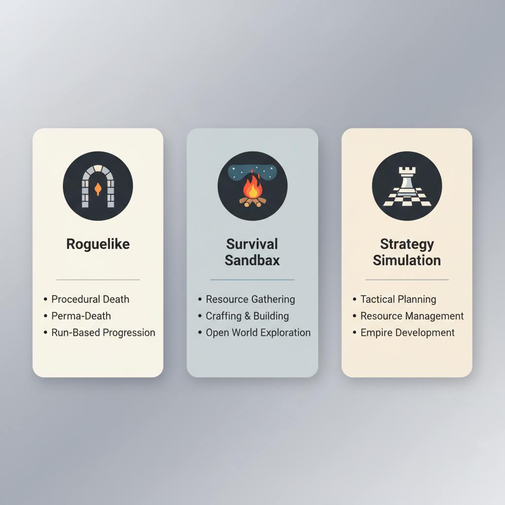 Choosing procedural games by play style: roguelike, survival, strategy