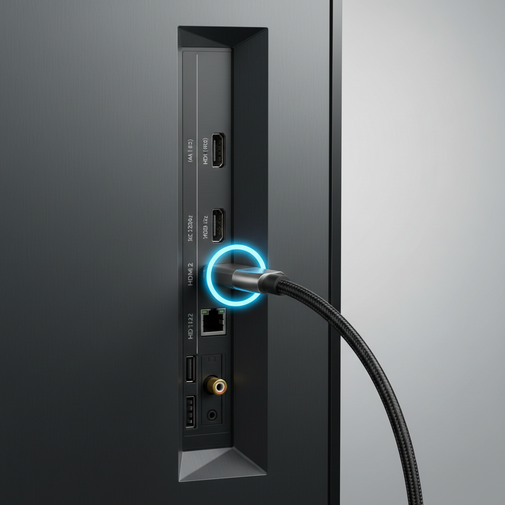HDMI 2.1 port selection on a TV for PS5 120Hz gaming