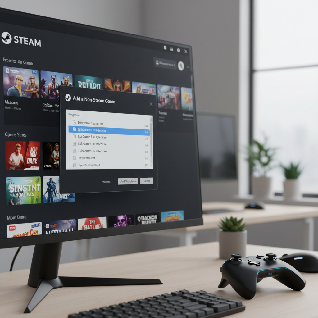 Steam adding a non-Steam Epic game to enable controller support