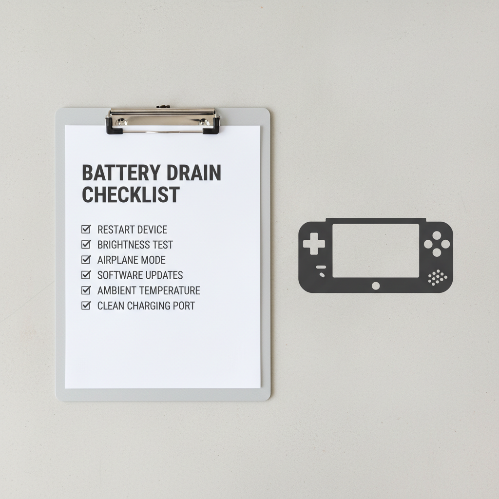 Checklist for Nintendo Switch battery drain troubleshooting steps