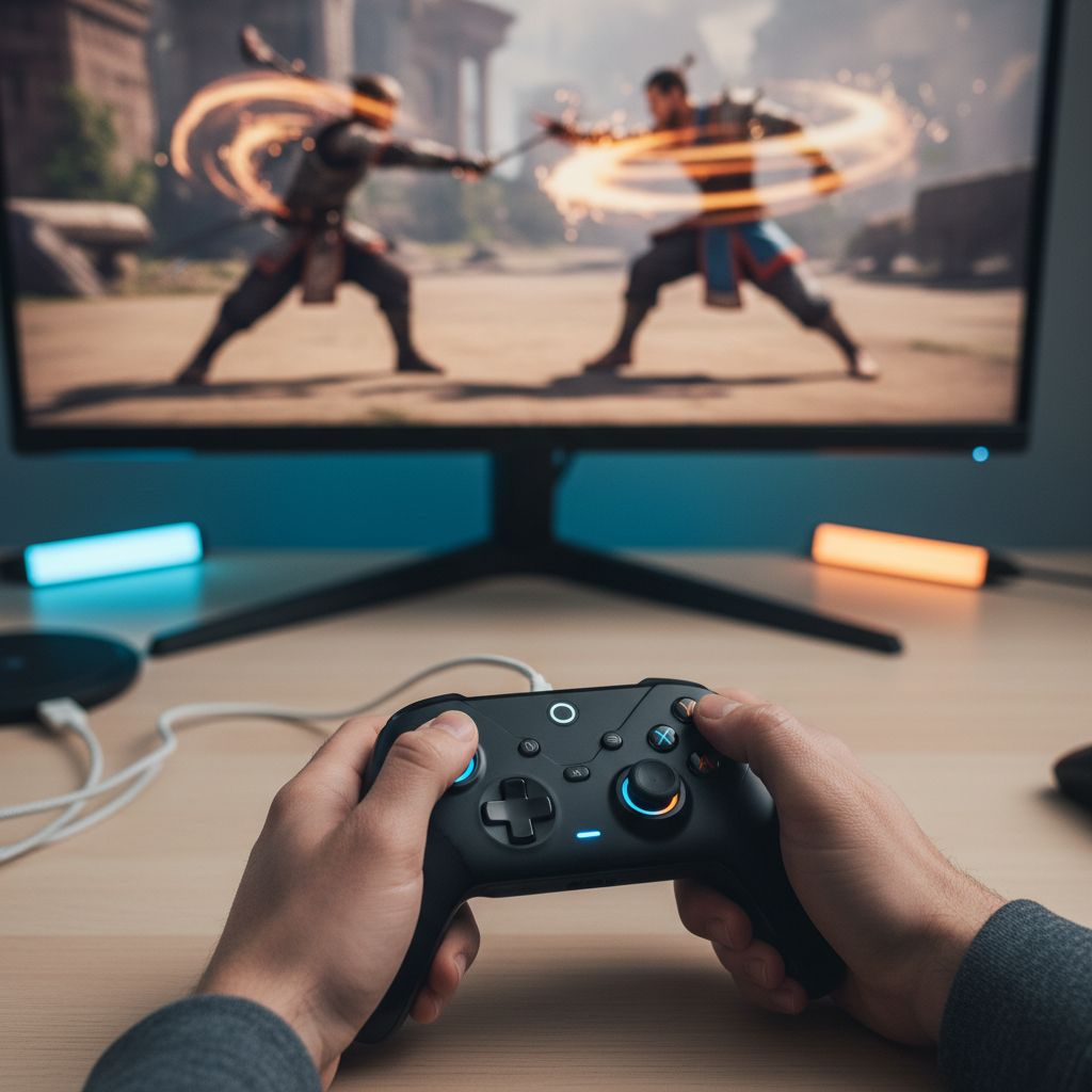 Controller input timing practice for parrying in action games