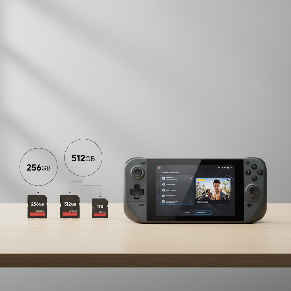 Comparison of microSD card capacities for Steam Deck gaming