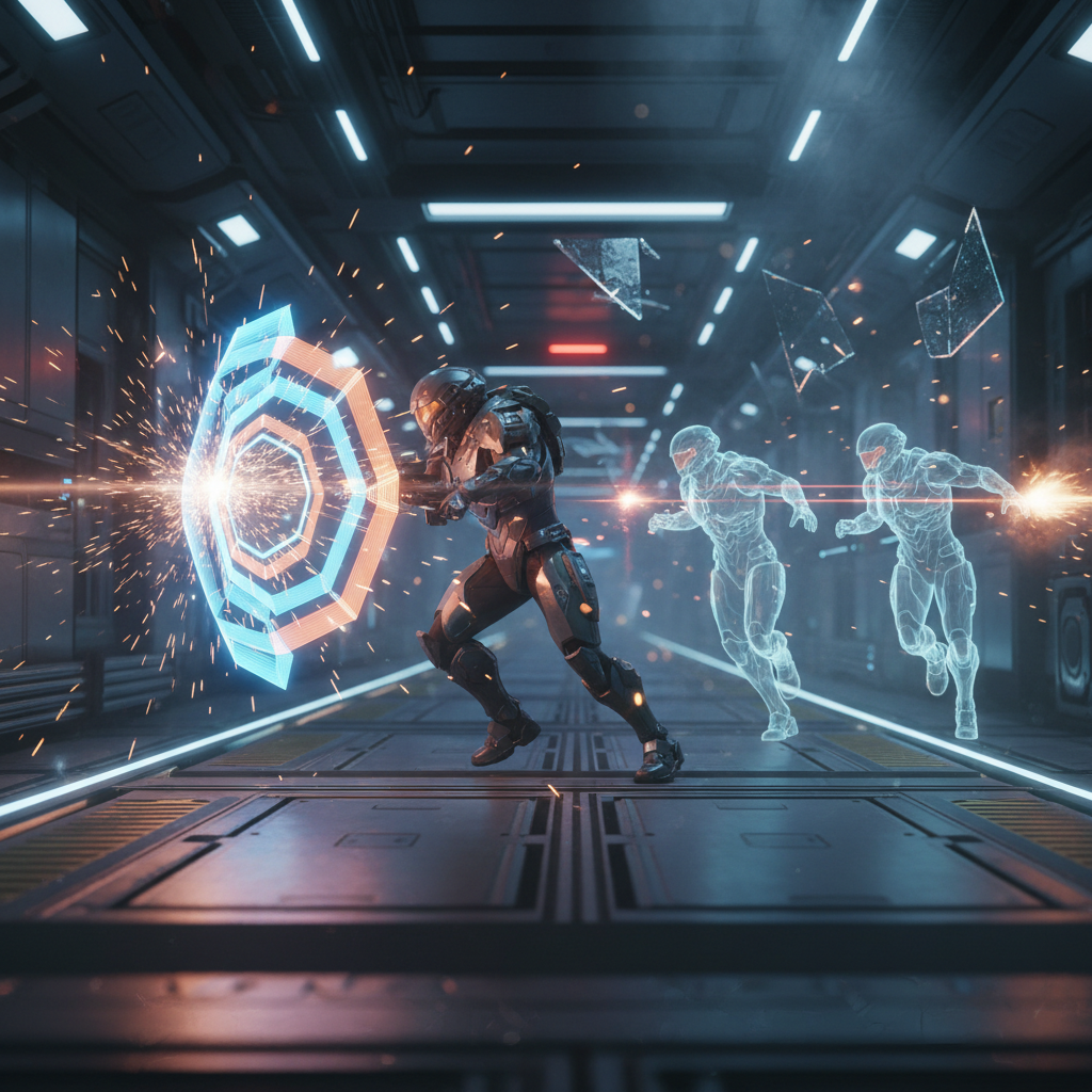 Holographic combat abilities in sci-fi video games