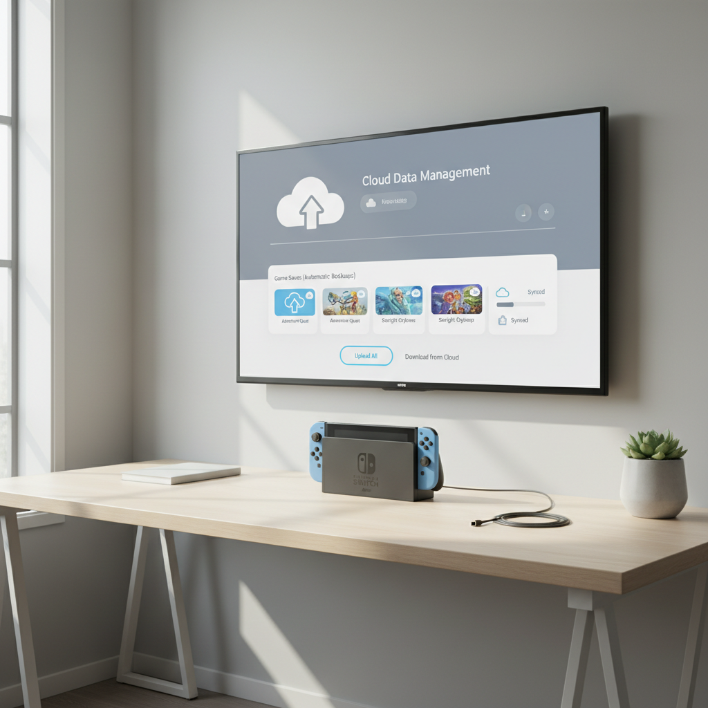 Nintendo Switch cloud save settings screen concept
