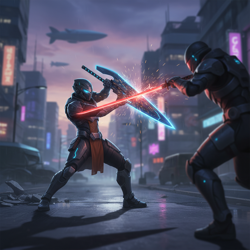 Player timing a parry against an enemy attack in an action game