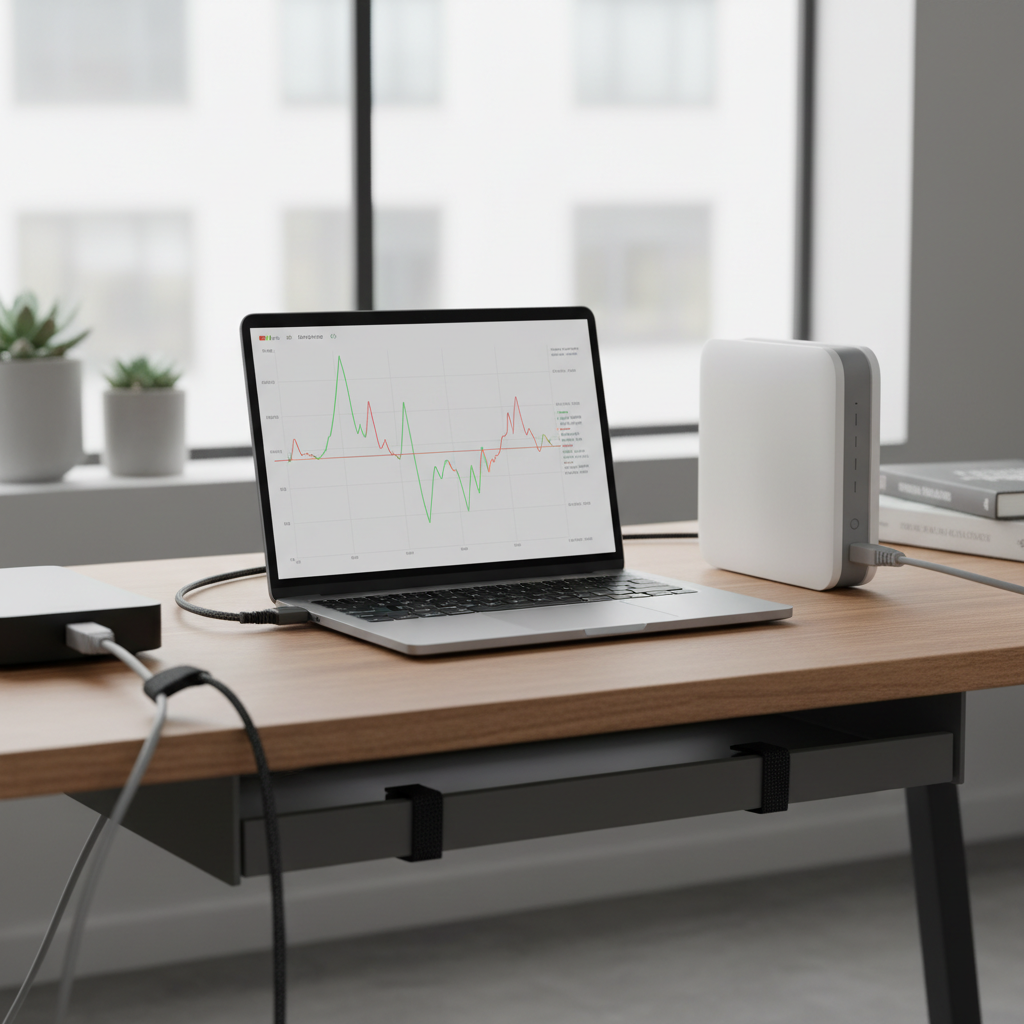 Wired Ethernet high ping troubleshooting setup with router and laptop