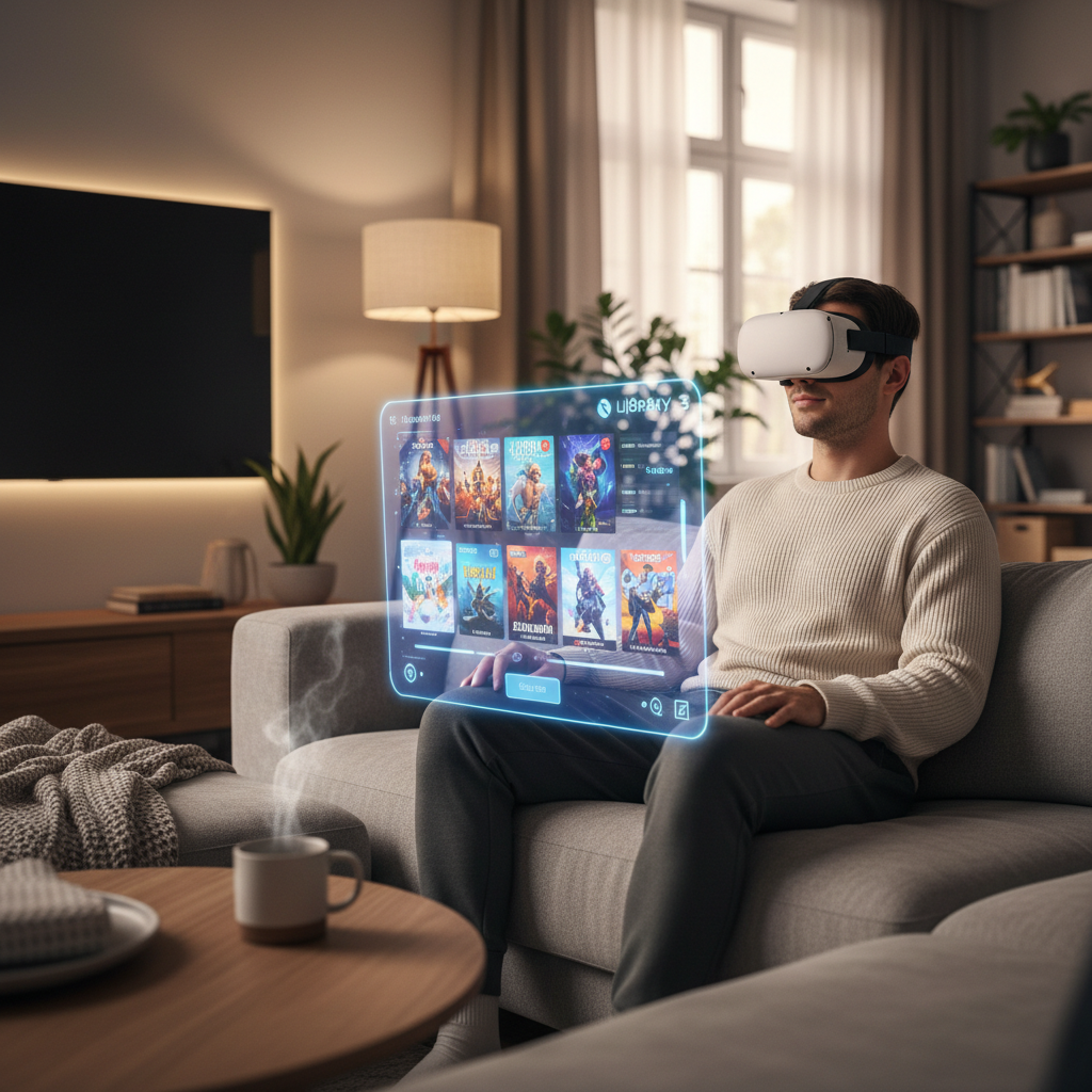 Meta Quest 3 user browsing free VR games in the Quest store
