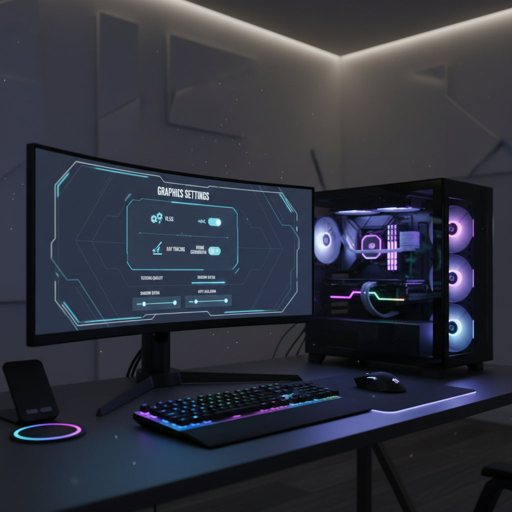 RTX graphics settings menu showing DLSS, ray tracing, and frame generation options
