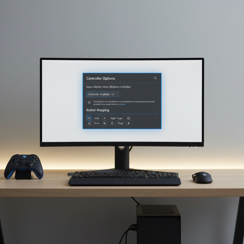 In-game controller settings menu showing input device selection