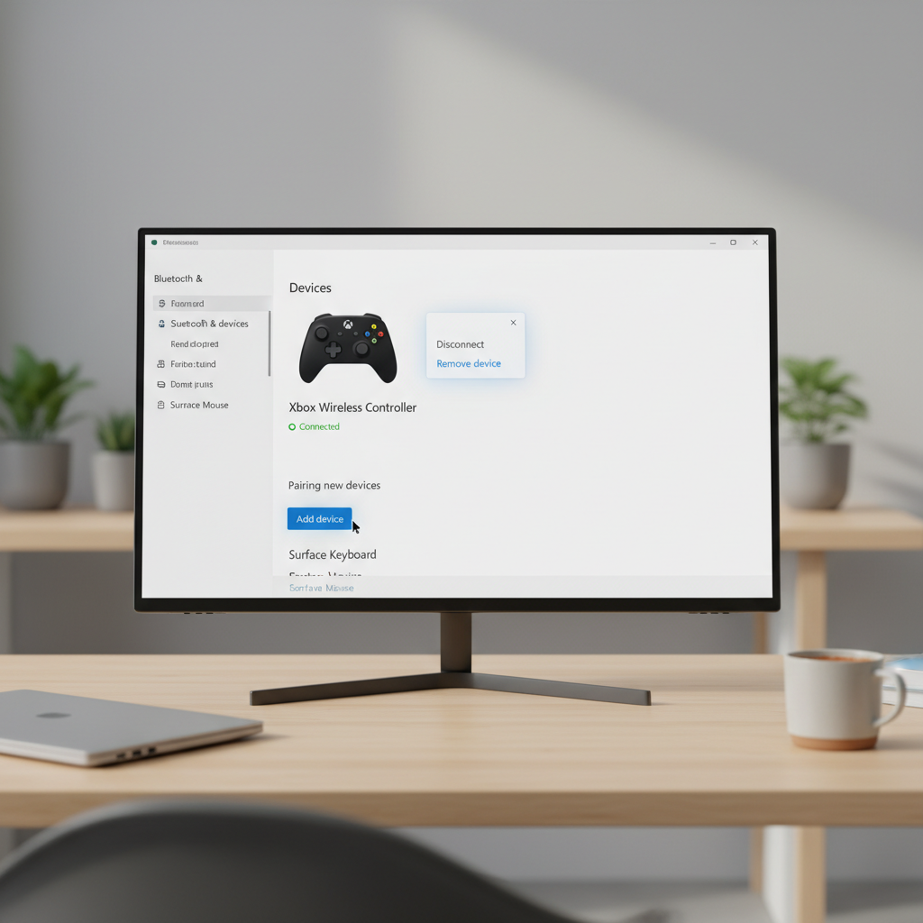 Windows Bluetooth remove device and re-pair game controller steps