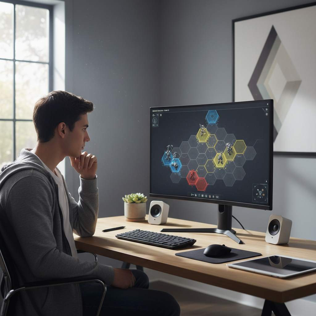 Player reviewing a turn based strategy replay and unit positioning