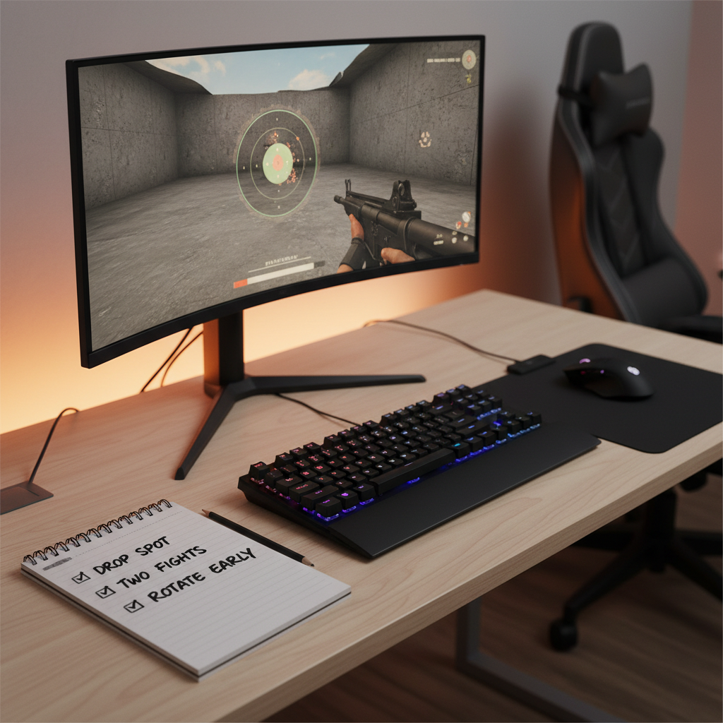 Beginner battle royale practice routine with aim training and settings