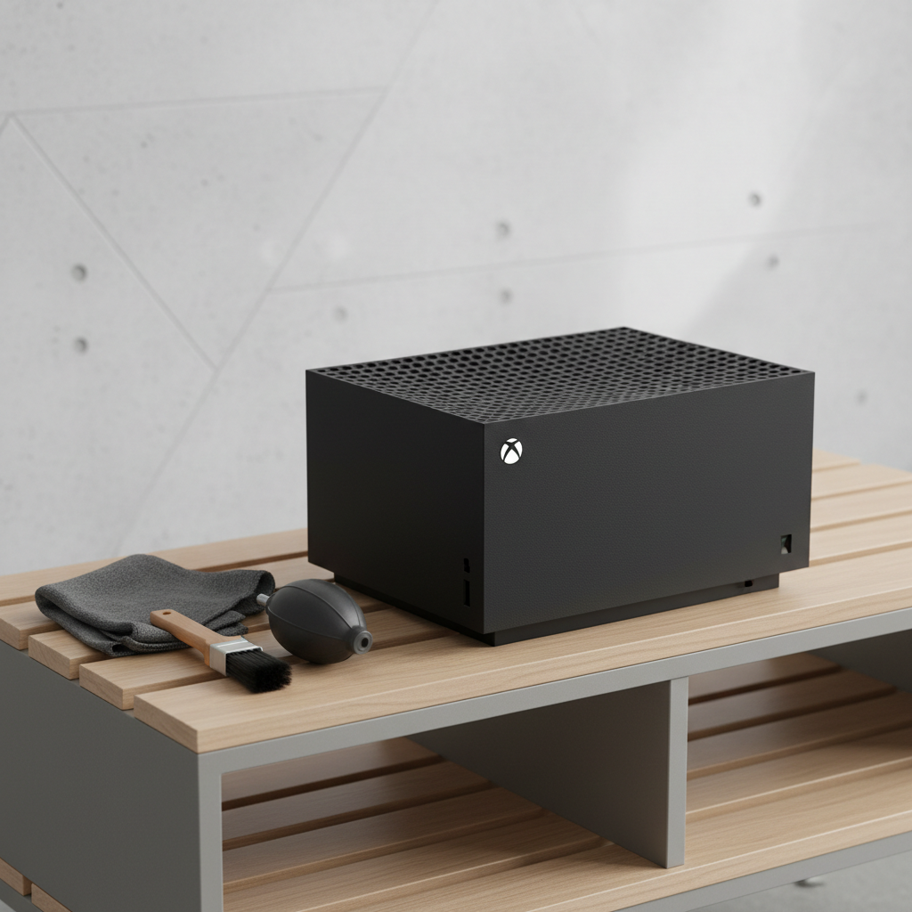 Xbox Series X with clear ventilation space and dust-free vents