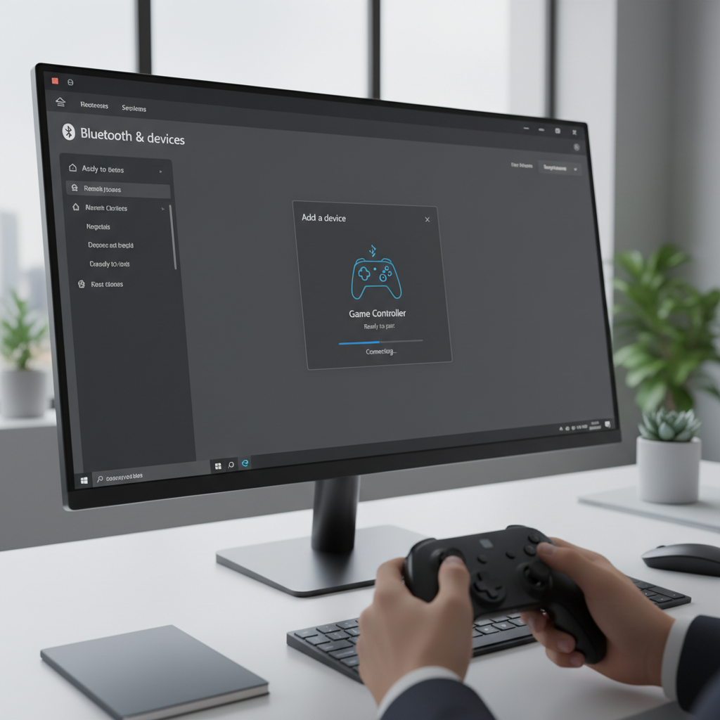 Bluetooth pairing a game controller in Windows settings