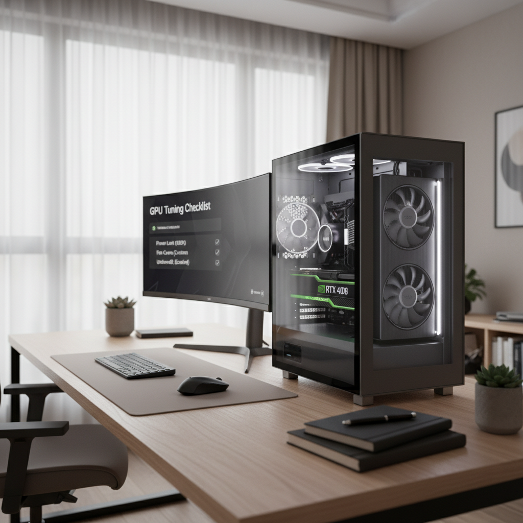 NVIDIA RTX GPU tuning checklist on a desktop PC setup