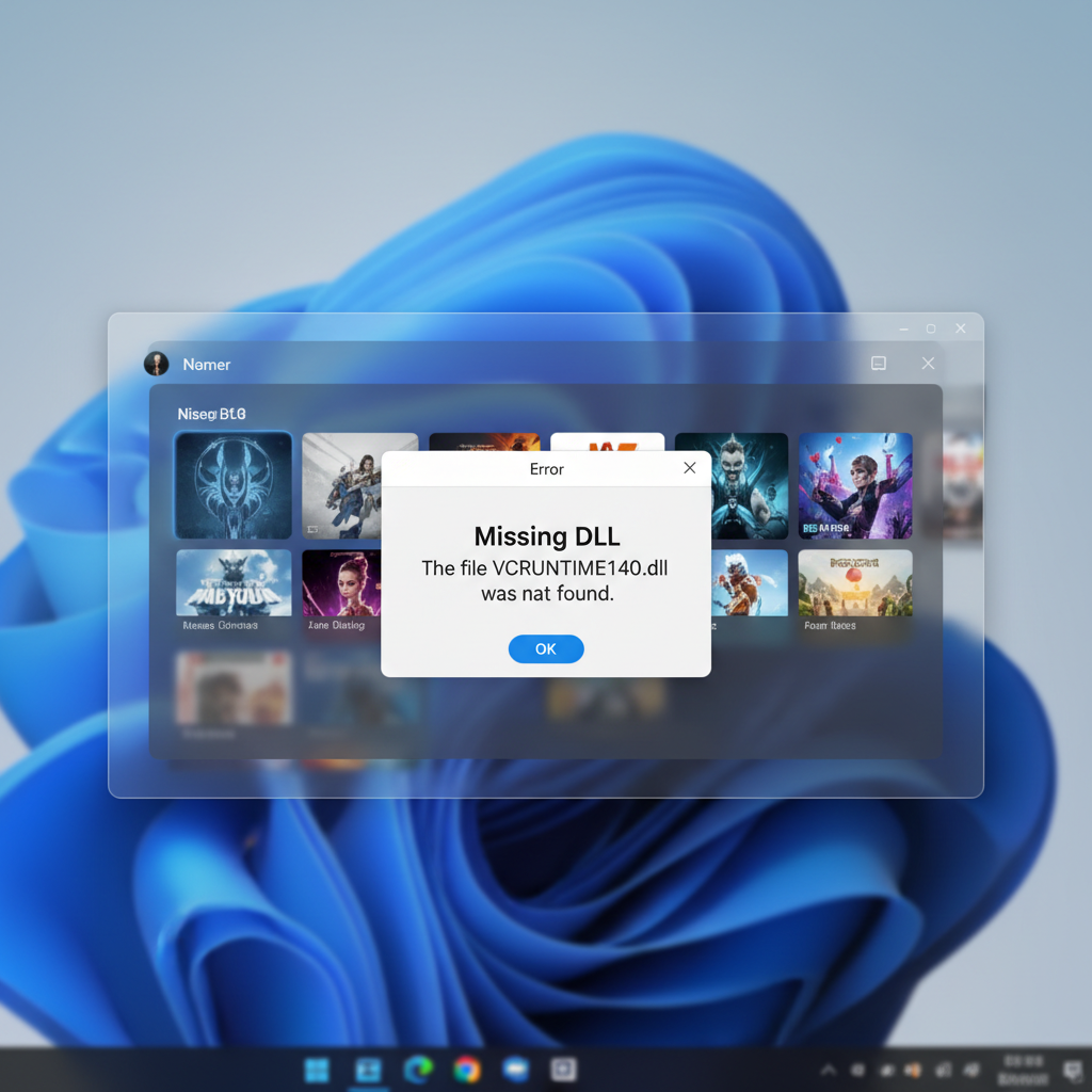 Windows missing DLL error message when launching a PC game