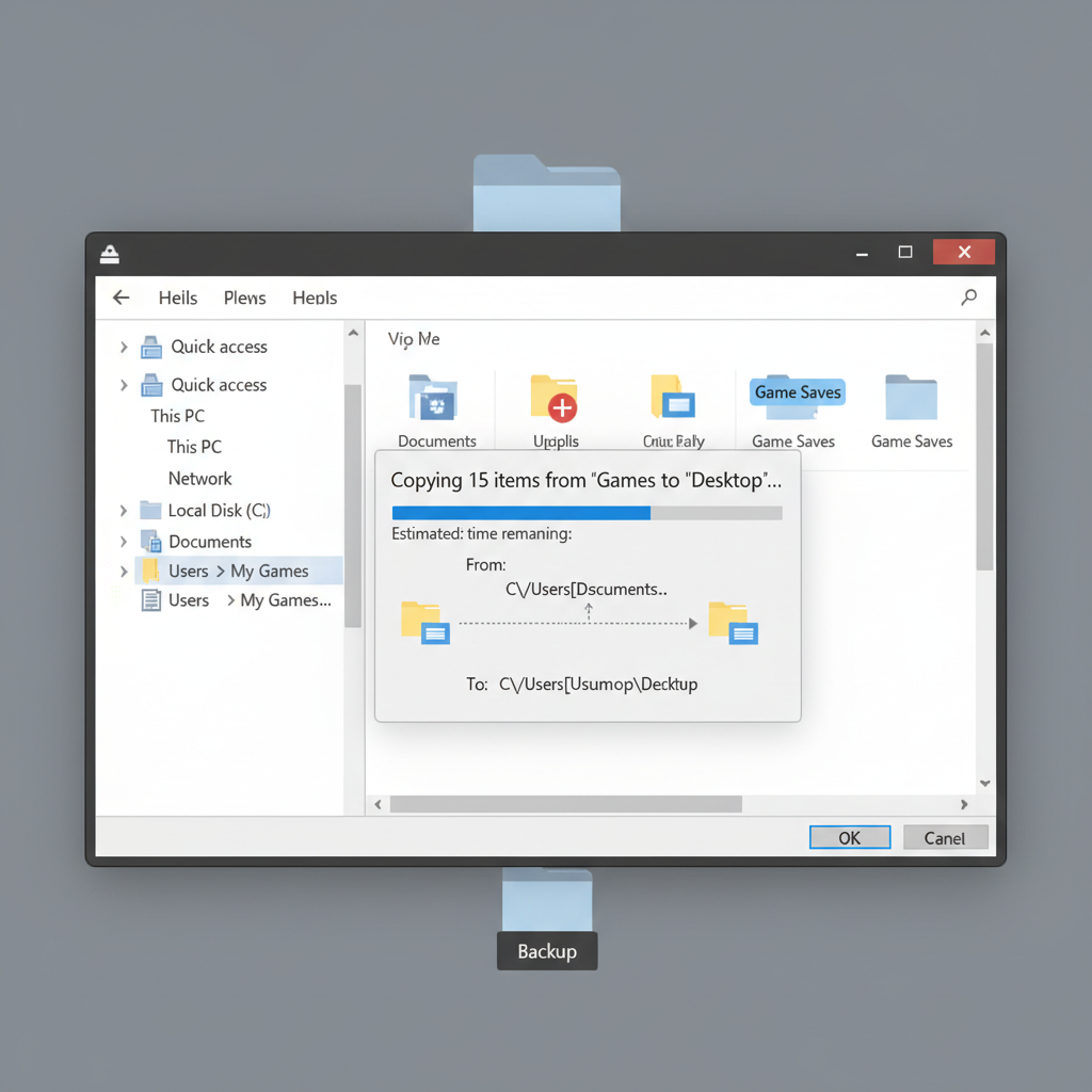 Backing up Steam save files in Windows File Explorer