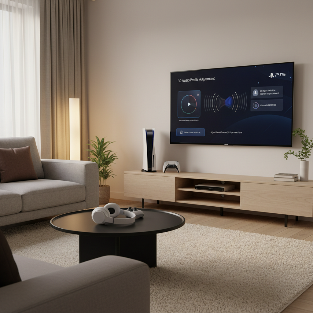 PS5 3D audio profile adjustment screen for headphones