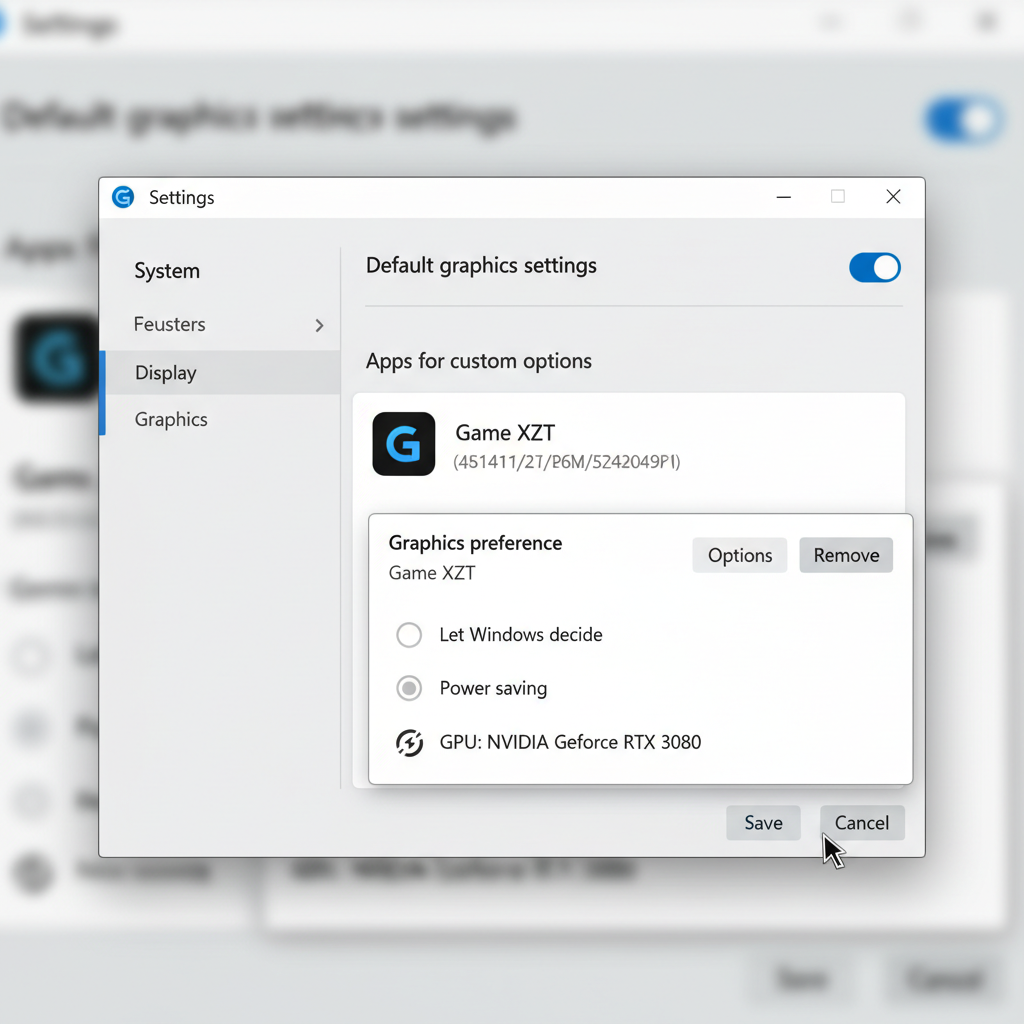Windows 11 Graphics settings forcing a game to use the high performance dedicated GPU