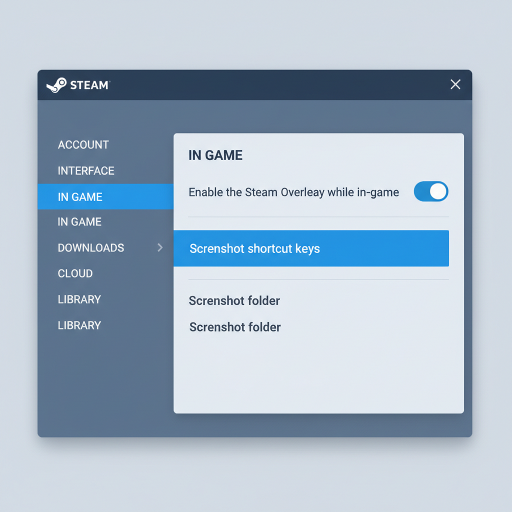 Steam in-game settings showing enable Steam Overlay while in-game toggle