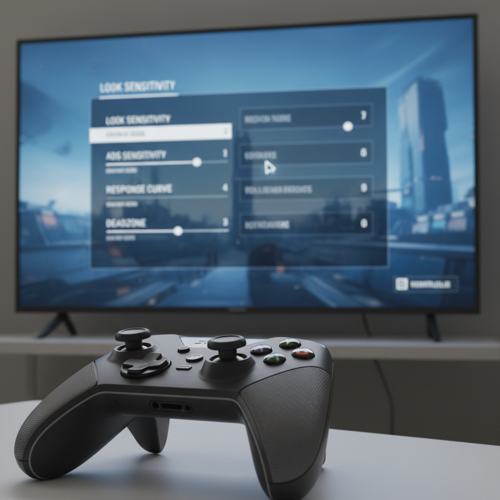Apex Legends controller sensitivity settings menu on console