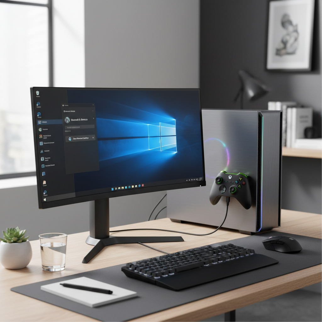 Windows PC controller troubleshooting checklist on desk setup