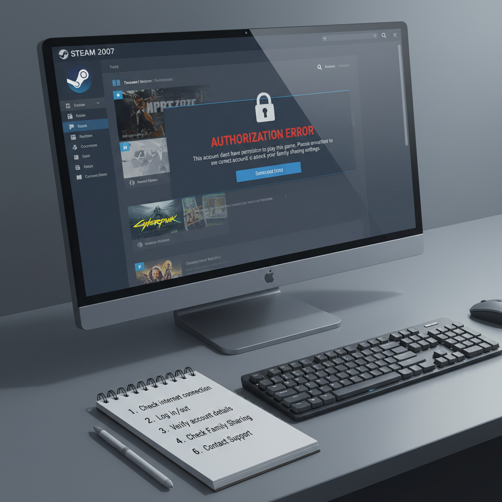 Troubleshooting Steam Family Sharing authorization and library locked message