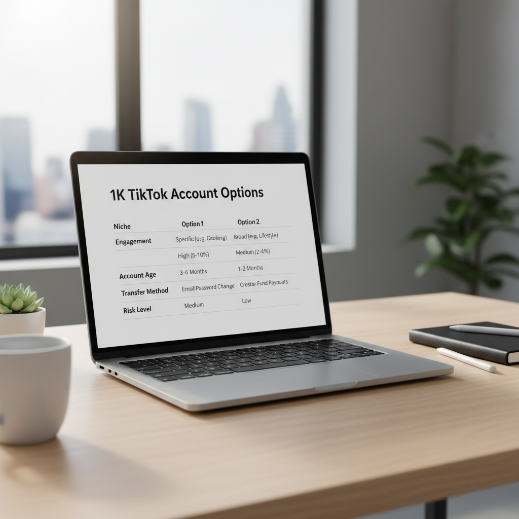 Comparison table for purchasing a 1k follower TikTok profile in the US